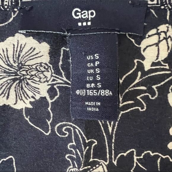 Gap Cottagecore Floral Long Tank Top Navy + White Small - Picture 5 of 6